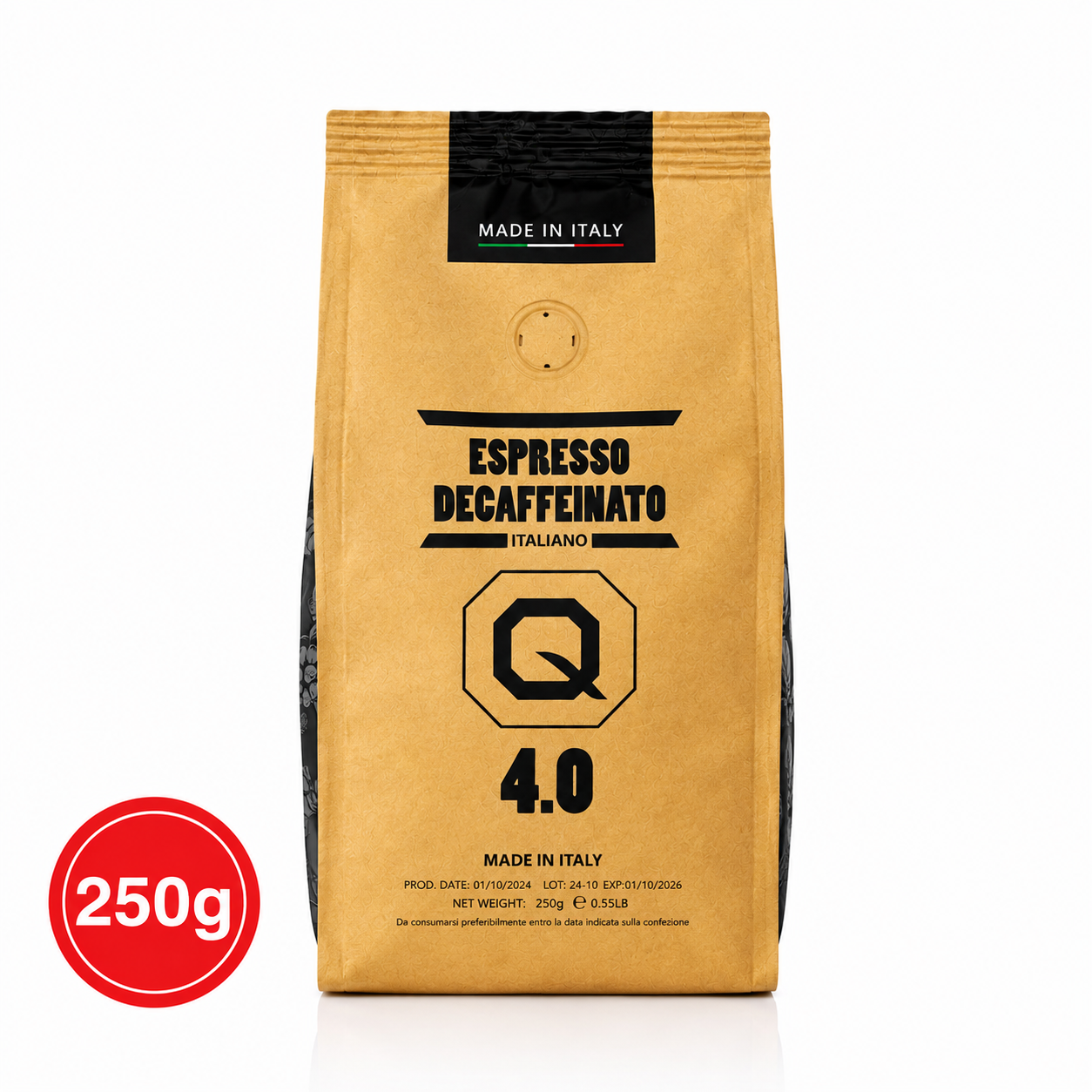 Decaffeinated Italian Coffee Beans – Smooth Espresso Blend (Caffeine Free)