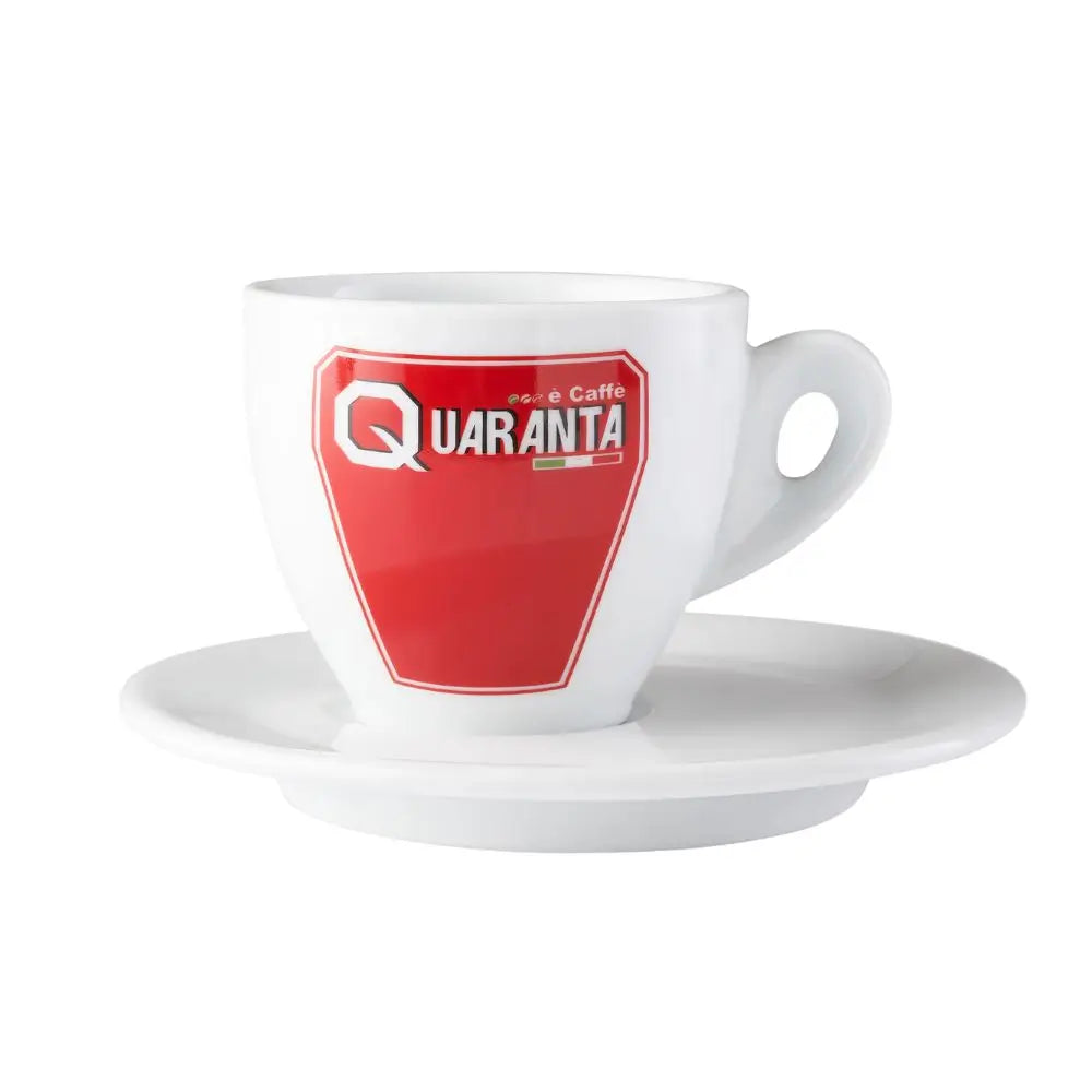 CAFFÈ QUARANTA Espresso Cups + Saucers (6pcs)